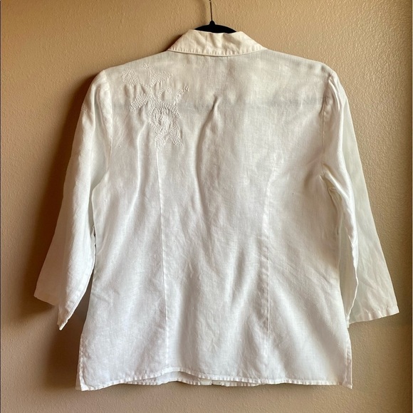 Richard Malcolm Shirt Women’s Size Small White Irish Linen button up Shirt - Picture 5 of 12